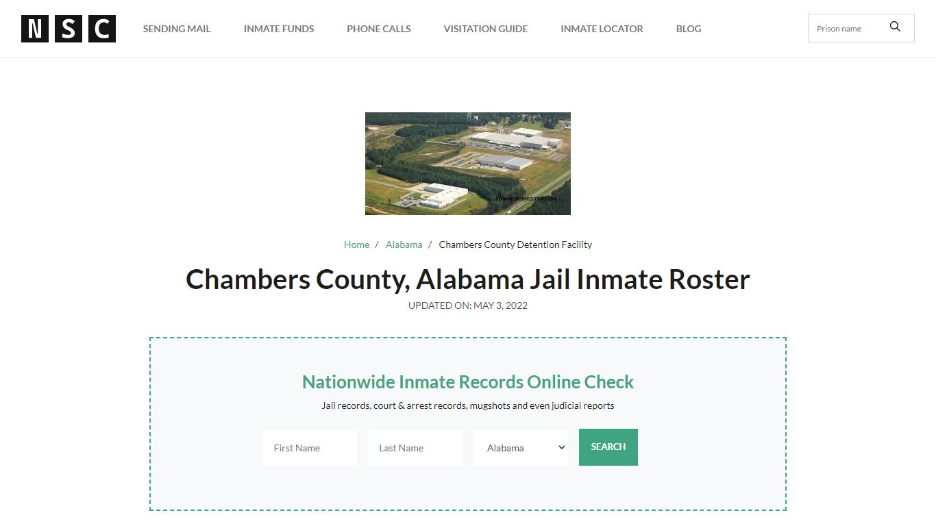 Chambers County, Alabama Jail Inmate Roster